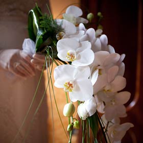 bouquet sposa con Orchidee Phalaenopsis bianchi
